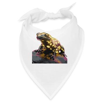 Neon Echse auf Felsen - Buntes Tier Design - Bandana - Weiß - Vorne