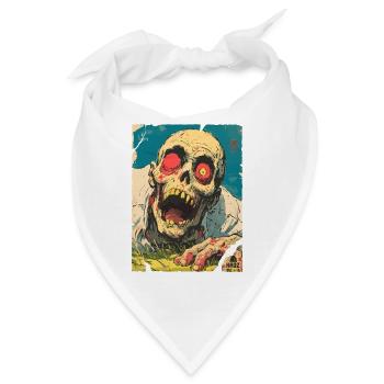 Zombie Totenkopf Gesicht mit rotem Auge Horror - Bandana - Weiß - Vorne