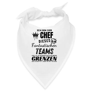 Stolzer Chef des fantastischen Teams Chef Geschenk - Bandana - Weiß - Vorne