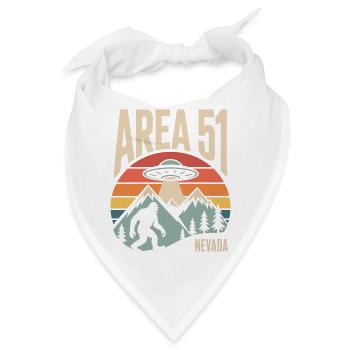 Area 51 Nevada UFO Retro Design - Bandana - Weiß - Vorne