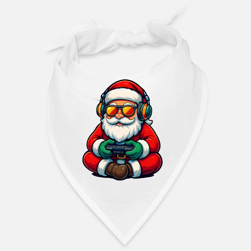 Gamer Weihnachtsmann Spielt Videospiel-Controller Bandana