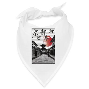 Japanisch Vintage Kyoto Japan - Bandana - Weiß - Vorne
