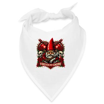 Böser Gnom, Dunkler Gnom, Goth-gnom, Lustiger Gnom - Bandana - Weiß - Vorne
