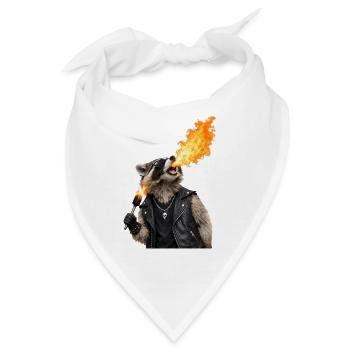Feuer-Räuber im Lederlook - Bandana - Weiß - Vorne
