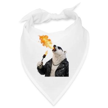 Polar Bär Feueratem Lederjacke - Bandana - Weiß - Vorne