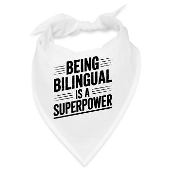 Fremdsprache Sprüche Lustige Fremdsprache Geschenk - Bandana - Weiß - Vorne