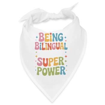 Fremdsprache Sprüche Lustige Fremdsprache Geschenk - Bandana - Weiß - Vorne
