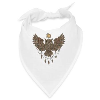 Eulen Shirt für Spirituelle mit Symbolkraft - Bandana - Weiß - Vorne