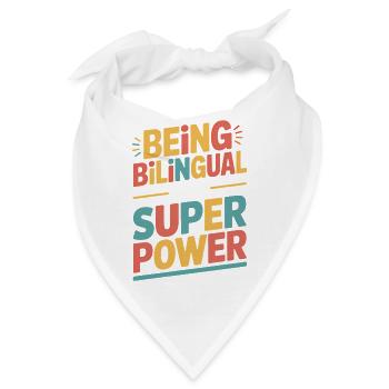 Fremdsprache Sprüche Lustige Fremdsprache Geschenk - Bandana - Weiß - Vorne