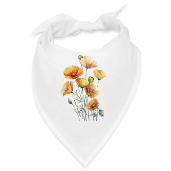 Mohn - Bandana - Weiß - Vorne