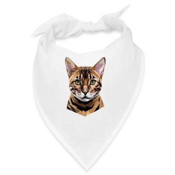 Bengal Katze Leopard Cat Leopardette Bengal Katzen - Bandana - Weiß - Vorne