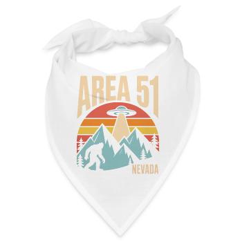 Area 51 Nevada UFO Retro Design - Bandana - Weiß - Vorne