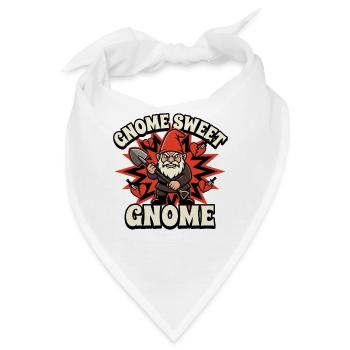 Böser Gnom, Dunkler Gnom, Goth-gnom, Lustiger Gnom - Bandana - Weiß - Vorne