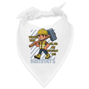 Bauarbeiter mit Hammer, Herrscher des Hammers - Bandana - Weiß - Vorne