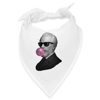 Retro Gentleman mit Bubblegum - Bandana - Weiß - Vorne