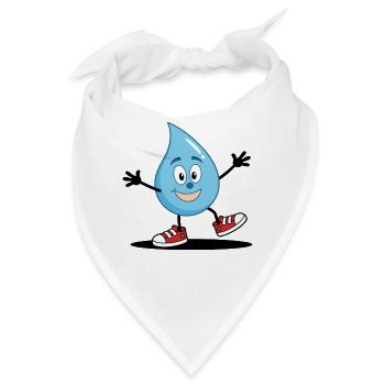 Ein lustiger Wassertropfen Gesicht in Turnschuhen - Bandana - Weiß - Vorne