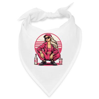 Neonrosa Streetwear Gopnik Girl Influencerin - Bandana - Weiß - Vorne