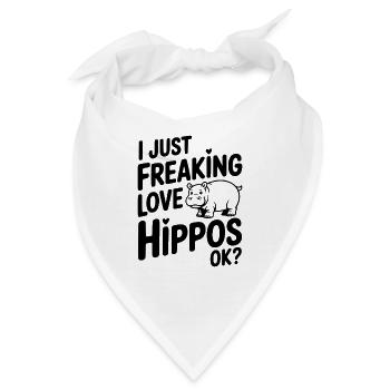 Ich liebe Nilpferde einfach verdammt nochmal, okay? - Bandana - Weiß - Vorne