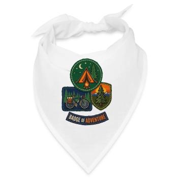 Abenteuerabzeichen Vintage-Aufkleber - Bandana - Weiß - Vorne