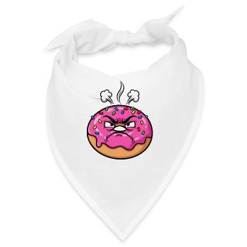 Süßer Donut Cartoon wütend sauer beleidigt lustig - Bandana - Weiß - Vorne
