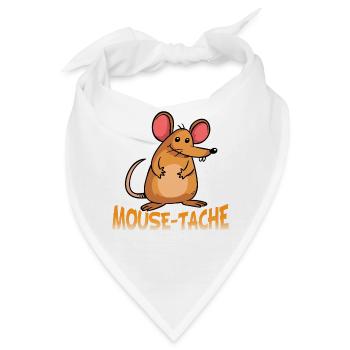 Mouse-Tache Funny Mouse Pun Cartoon Graphic - Bandana - Weiß - Vorne