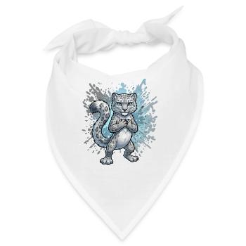 Schneeleopard Jungtier Splash - Bandana - Weiß - Vorne