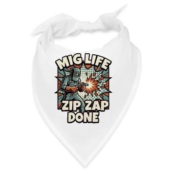 WELD MODE ZIP ZAP DONE Spruch - Bandana - Weiß - Vorne
