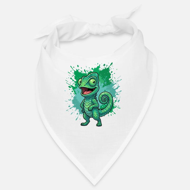 Fond éclaboussuré caméléon vert Bandana