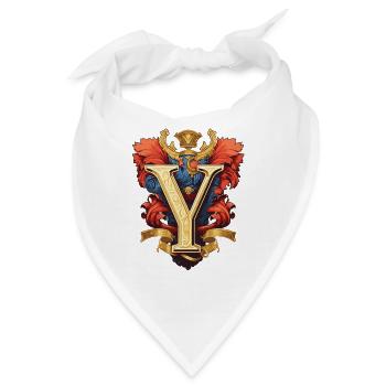 Y Buchstabe Name Krone - Bandana - Weiß - Vorne