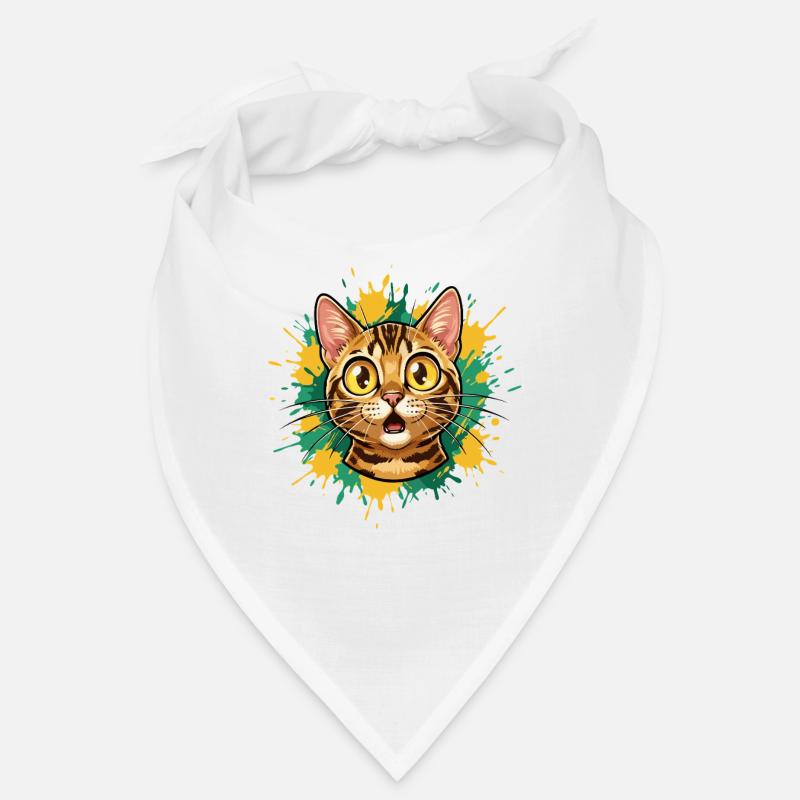 Katzenkopf Farbexplosion Illustration Bandana