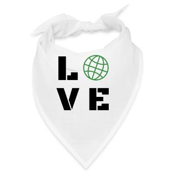 Love Earth Day Ecology Green Globe Planet Art - Bandana - Weiß - Vorne