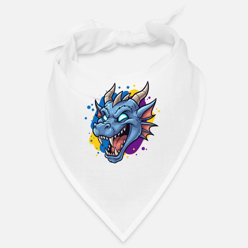 Blue Dragon Head Neon Splash Bandana