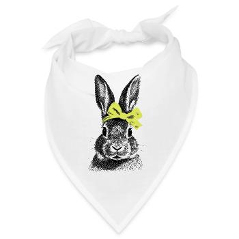 Häschen mit Schleife - Bandana - Weiß - Vorne