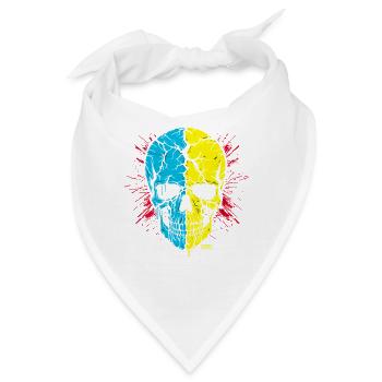 Skull Split Neon Palette - Bandana - Weiß - Vorne