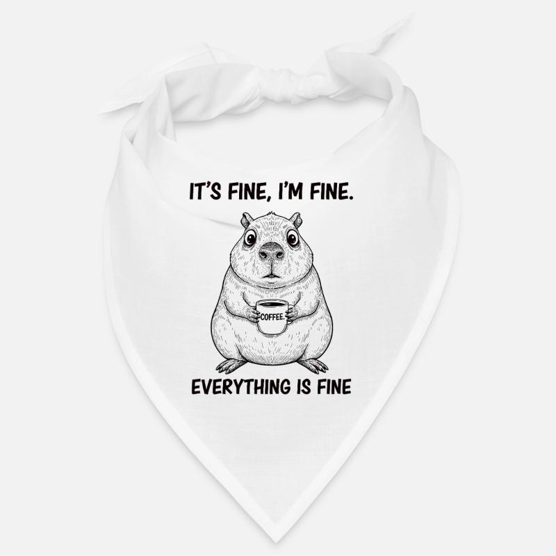 Its Fine Im Fine Kaffee Capybara Humor Bandana