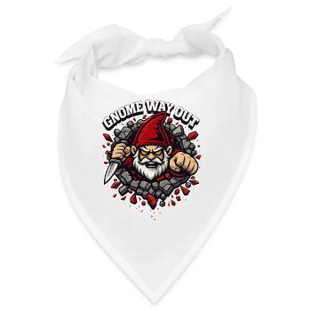 Böser Gnom, Dunkler Gnom, Goth-gnom, Lustiger Gnom - Bandana - Weiß - Vorne