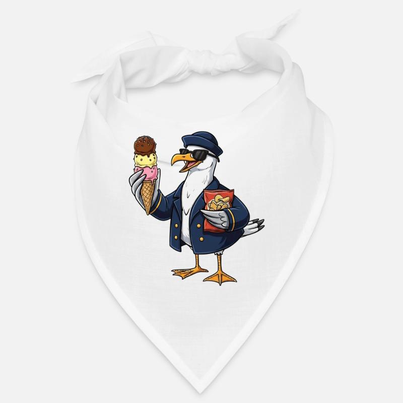 Capitaine mouette cool avec glace et chips Bandana