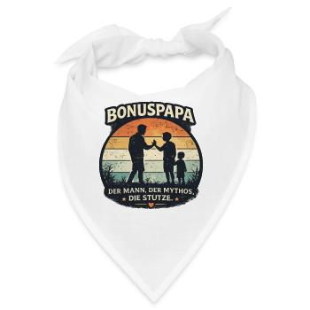 Bonuspapa Mythos Stütze Retro Vatertag - Bandana - Weiß - Vorne