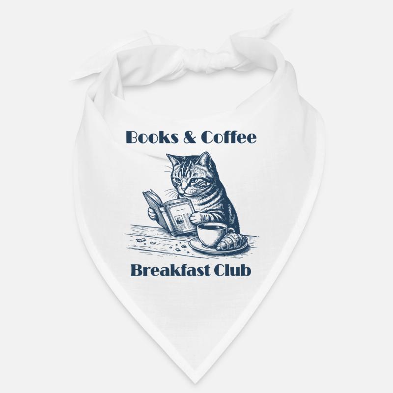 Books & Coffee Cat – Cozy Reader Design Bandana