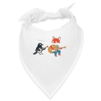 Fuchs Gitarre Krähe - Bandana - Weiß - Vorne