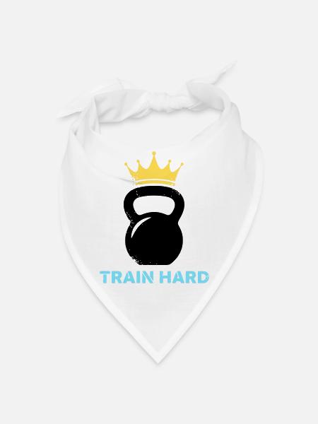 Kettlebell Crown Train Hard - Bandana - white - Front
