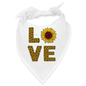 Sonnenblumen-Liebesbriefe Sommer - Bandana - Weiß - Vorne