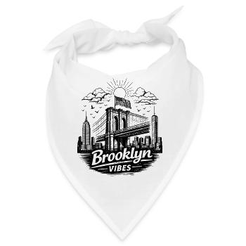 Brooklyn Vibes New York City Urban Skyline - Bandana - Weiß - Vorne