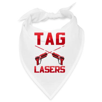 Tag Lasers Retro Gaming Blaster Arena Design - Bandana - Weiß - Vorne