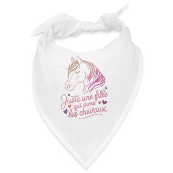  Juste Une Fille Qui Aime Les Chevaux Pferde - Bandana - Weiß - Vorne