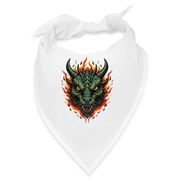 Flammen Drachenkopf Feuerillustration - Bandana - Weiß - Vorne