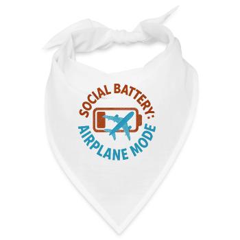 Soziale Batterie leer | Reisen introvertiert - Bandana - Weiß - Vorne