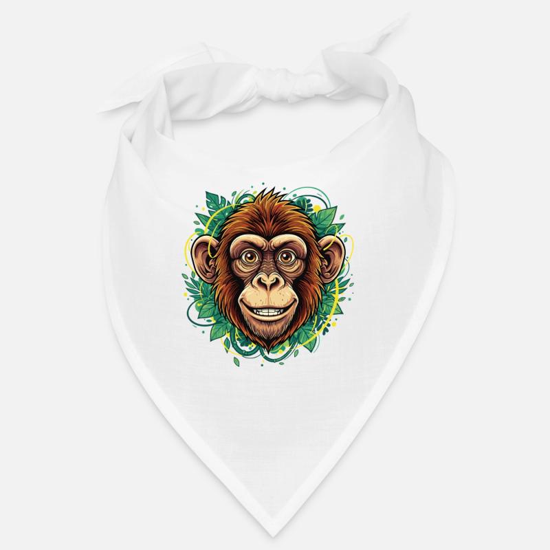 Tropical Monkey Head with Leaf Wreath Bandana
