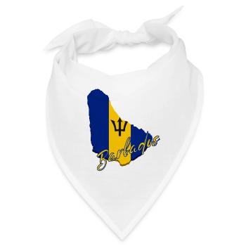 Barbados-Flaggenkarte, ich liebe Barbados - Bandana - Weiß - Vorne