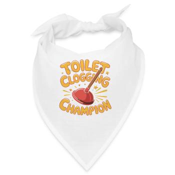  Toilet Clogging Champion Lustiger Klo Pömpel - Bandana - Weiß - Vorne